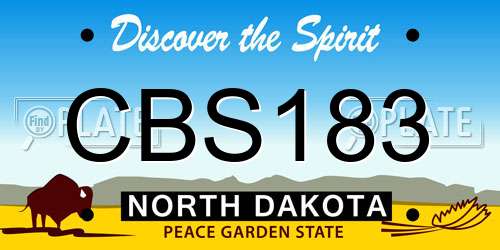 CBS183 North Dakota License Plate