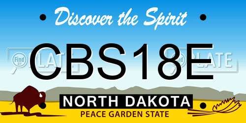 CBS18E North Dakota License Plate