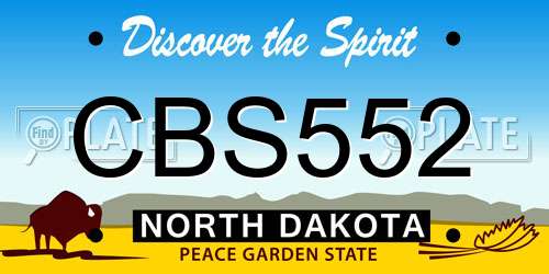 CBS552 North Dakota License Plate
