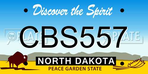 CBS557 North Dakota License Plate