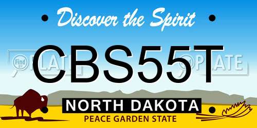 CBS55T North Dakota License Plate