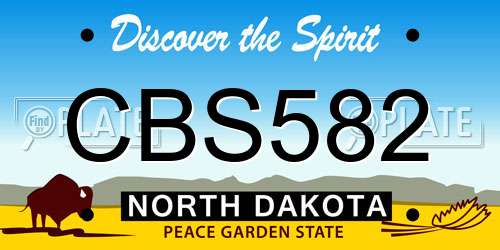 CBS582 North Dakota License Plate
