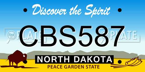 CBS587 North Dakota License Plate