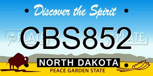 CBS852 North Dakota License Plate