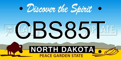 CBS85T North Dakota License Plate