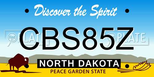 CBS85Z North Dakota License Plate