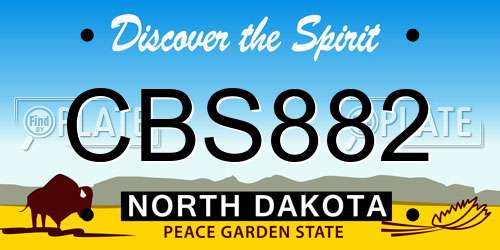 CBS882 North Dakota License Plate