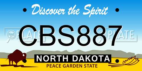 CBS887 North Dakota License Plate