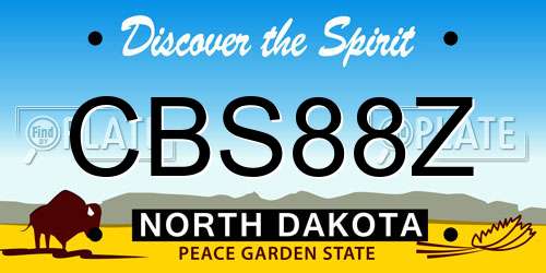 CBS88Z North Dakota License Plate