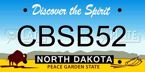 CBSB52 North Dakota License Plate
