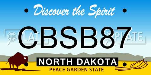 CBSB87 North Dakota License Plate