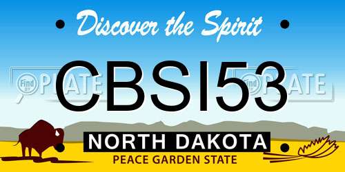 CBSI53 North Dakota License Plate
