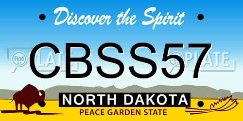 CBSS57 North Dakota License Plate