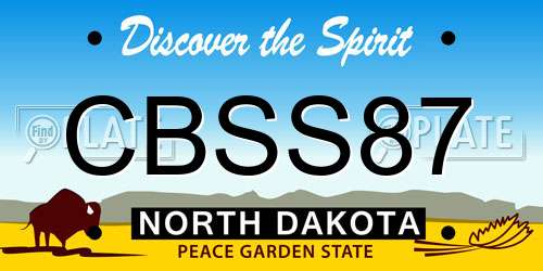 CBSS87 North Dakota License Plate