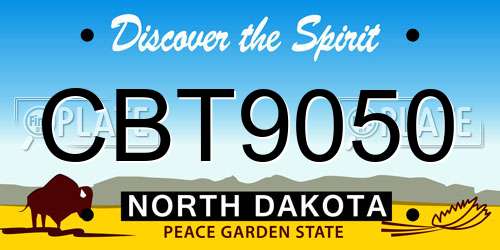 CBT9050 North Dakota License Plate