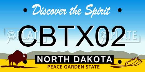 CBTX02 North Dakota License Plate