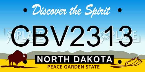 CBV2313 North Dakota License Plate