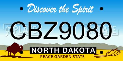 CBZ9080 North Dakota License Plate