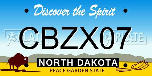 CBZX07 North Dakota License Plate
