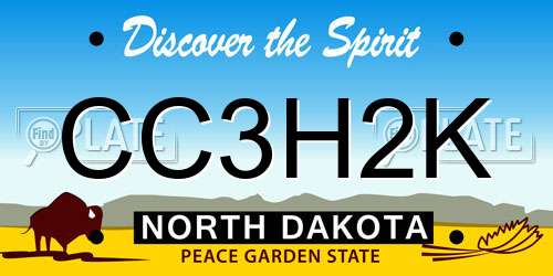 CC3H2K North Dakota License Plate