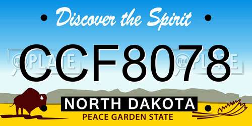CCF8078 North Dakota License Plate