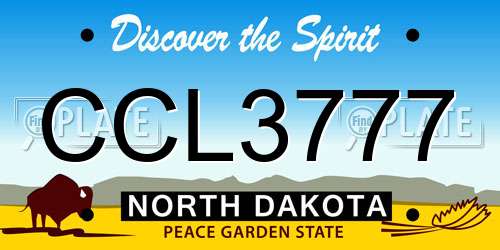 CCL3777 North Dakota License Plate