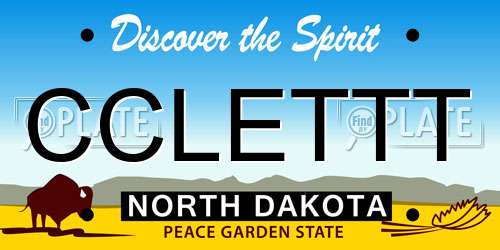 CCLETTT North Dakota License Plate