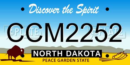 CCM2252 North Dakota License Plate