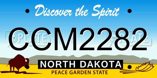 CCM2282 North Dakota License Plate