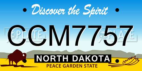 CCM7757 North Dakota License Plate