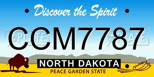 CCM7787 North Dakota License Plate