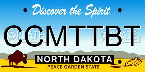 CCMTTBT North Dakota License Plate