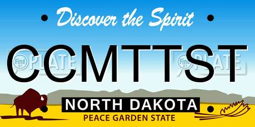 CCMTTST North Dakota License Plate