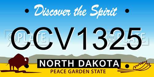 CCV1325 North Dakota License Plate