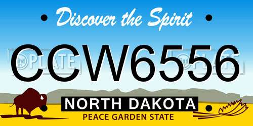 CCW6556 North Dakota License Plate