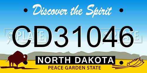 CD31046 North Dakota License Plate