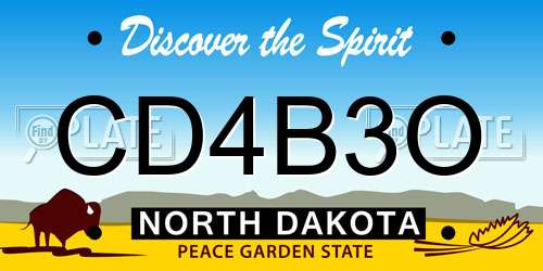 CD4B3O North Dakota License Plate