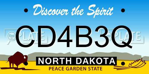 CD4B3Q North Dakota License Plate