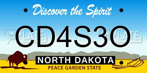 CD4S3O North Dakota License Plate