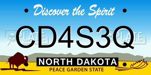 CD4S3Q North Dakota License Plate