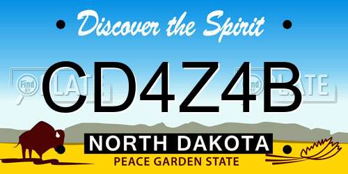 CD4Z4B North Dakota License Plate