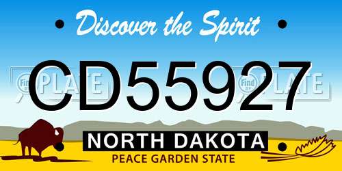 CD55927 North Dakota License Plate
