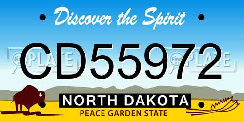 CD55972 North Dakota License Plate