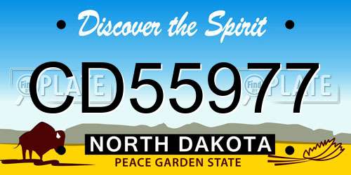 CD55977 North Dakota License Plate