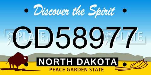 CD58977 North Dakota License Plate
