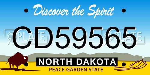 CD59565 North Dakota License Plate