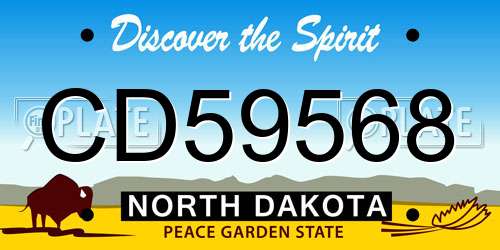 CD59568 North Dakota License Plate