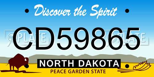 CD59865 North Dakota License Plate