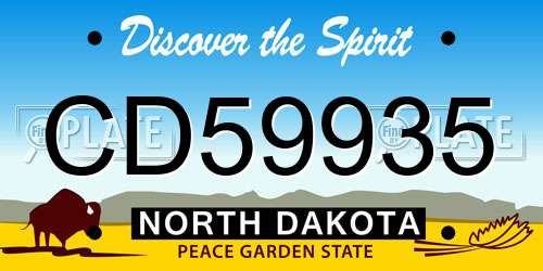 CD59935 North Dakota License Plate
