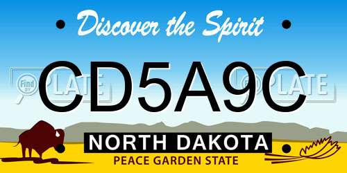 CD5A9C North Dakota License Plate
